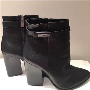 Vince Camuto Black Leather Ankle Boots